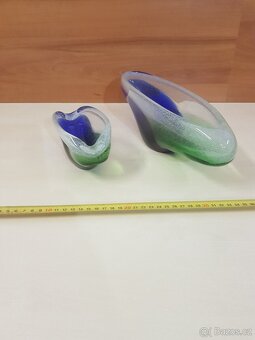 Hutní sklo žardiniera 2 kusy - 3
