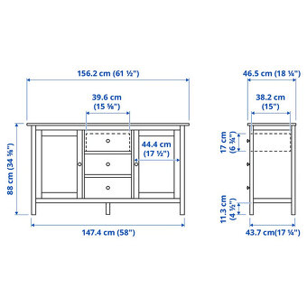 Černá Komoda HEMNES IKEA - 3