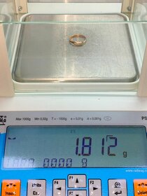 Zlaty damsky prsten Diamanty Punc 0,585 Vaha 1,812 g - 3