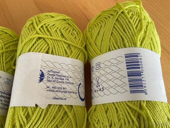 4x 50g háčkovací/ pletací příze Nela (200g)- jarní zelená - 3