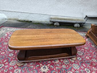 XXL Rustikální kožená sedací souprava 3 - 2 - 1, stolek - 3