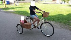 Retro dámské kolo s proutěnou sajdkárou + retro tříkolka - 3