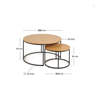 Set dvou dubových konferenčních stolků - 3