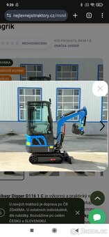 Kabinový minibagr,minibagr,rypadlo - 3