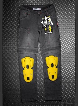 4SR Pánské kevlarové moto jeansy CLUB SPORT grey - 3