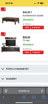 Konferenční stolek BALIN a skříňka pod TV - dub canyon/černá - 3