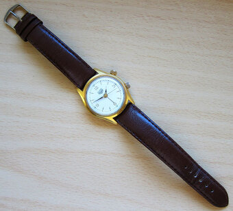 Vzácné švýcarské starožitné pozlacené hodinky HEUER alarm - 3