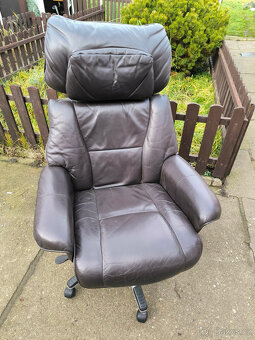 Kožené kancelářské polohovací křeslo - 3