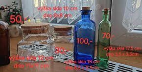 Různé skleněné dózy a láhve - 3