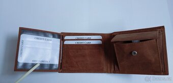 Hnědá peněženka z kozí kůže s RFID blokací - 3