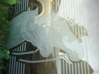 Skleněná výplň do dveří - motiv koně - 3