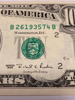 USA - Bankovka 10 Dollars 1995 - Serie B - 3