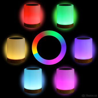 Lampička na noční stolek s USB - RGB barvy - 3