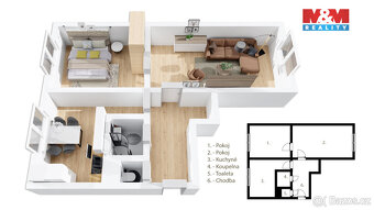 Prodej bytu 2+1, 56 m², Strakonice, ul. Sv. Čecha - 3