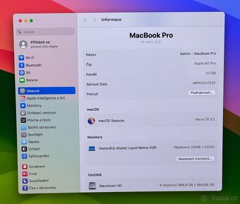 MacBook Pro 16” 2021/32GB RAM/M1 PRO/1TB SSD/Záruka - 3