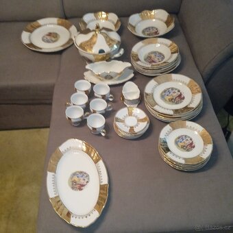 Porcelánový servis tři grácie luxusní pozlacený - 3