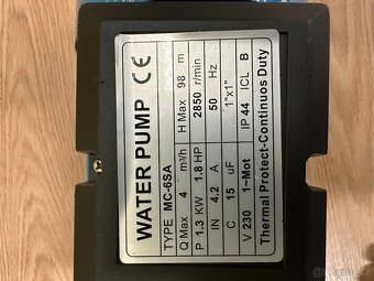 Prodám vodní čerpadlo MC-6SA – cena 1000 - 3