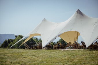 Napínací party stan 20x10m krémový - 3