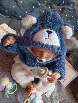 Realistická Reborn panenka Leví modrý medvidek - 3