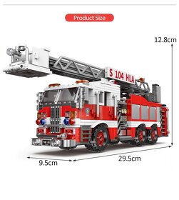 Stavebnice hasičské auto , kompatibilní s LEGO - 3