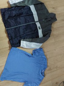 Mix: bunda, tričko, punčocháče,vložky do bot, cca122,134,140 - 3