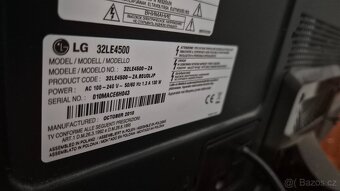 Televize LG 32LE4500, příp. na náhradní díly - 3