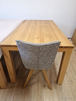 Nová židle šedý melír + nohy masiv dub - 3