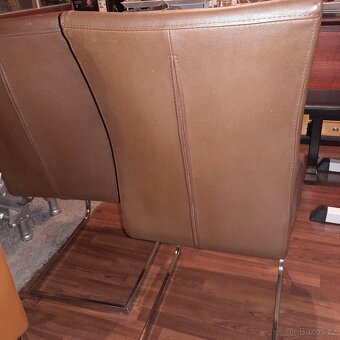 Kožené židle 2x hnědá - 3