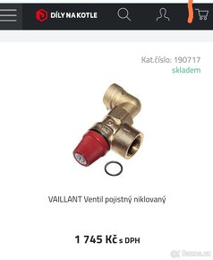 VAILLANT pojistný ventil niklovaný NOVÝ - 3