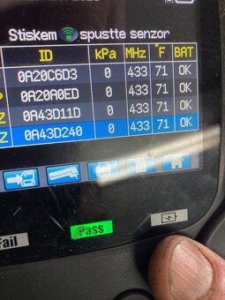 MG ZS EV - TPMS senzory. - 3