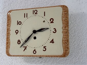 Nástěnné staré keramické kuchyňské hodiny funkční - 3