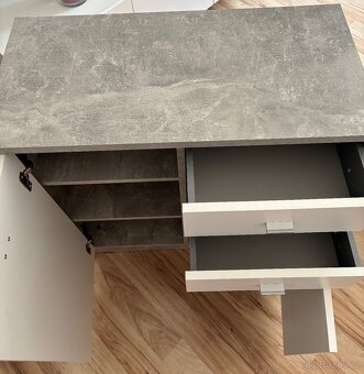 Komoda bílo-šedá beton - 3