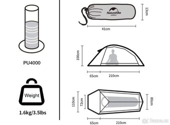 Ultralehký stan Naturehike Cloud Up 1 (20D, 1360 g) – nový - 3