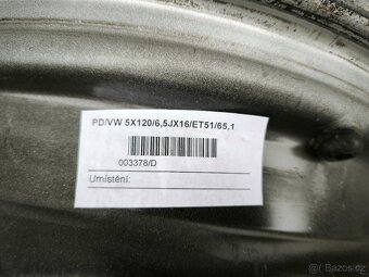 SADA PLECHOVÝCH DISKŮ VW 5X120 R16 - 3