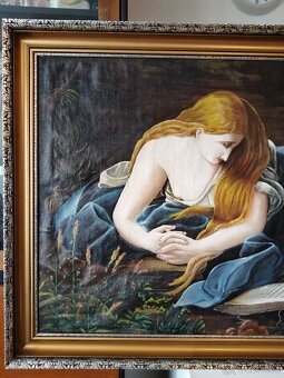 obraz MÁŘÍ MAGDALENA, akt, olej, F. Dobřanský 1931, 162x87cm - 3