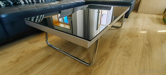 velký kožený gauč 3 dílný+stolek - 3