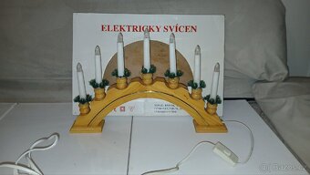 Vánoční dřevěný svícen 7 žárovek + jiný dle fotek - 3