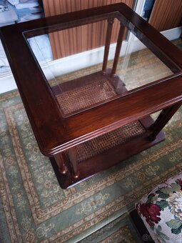 Starožitný konferenční stůl 60x60cm - 3