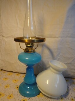 pěkná stará foukaná petrolejová lampa - 3