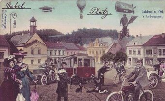 Vzácné sběratelské pohlednice koláže budoucnosti / original - 3