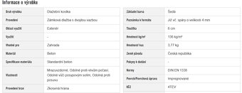 Zámková dlažba betonová H-profil 6 cm přírodní - 3