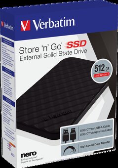 Externí SSD disk 512GB Verbatim Slim Portable černý - 3