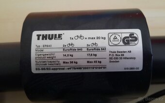 Nosič Thule pro 2 kola na tažné zařízení - 3