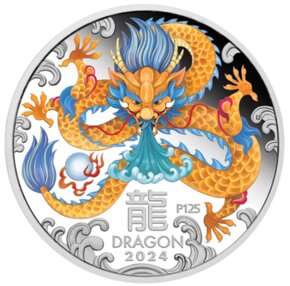 Set strieb.mincí 3 oz-Lunárna séria III. -Rok draka 2024 - 3