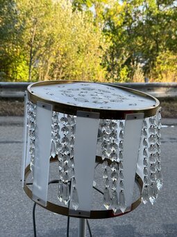 Designová stojací lampa s krystaly – retro styl - 3