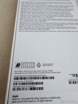 Krabička iPhone 15 pro max 256gb black titanium - 3