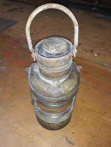 Lampa námořní, drážní nebo kočár, svítilna, starožitná - 3