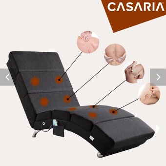 Casaria London Antracit - masážní lenoška - 3