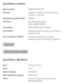 Asus A73S,proc.i7,Win 10,HDD 2x 500GB,RAM 6GB,17.3 palců - 3