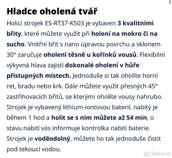 Prodám pánský holicí strojek PANASONIC - 3